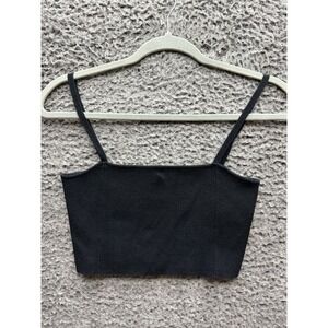 Kith Square Neck‎ Sleeveless Crop Tank Top Black Womens Size XS